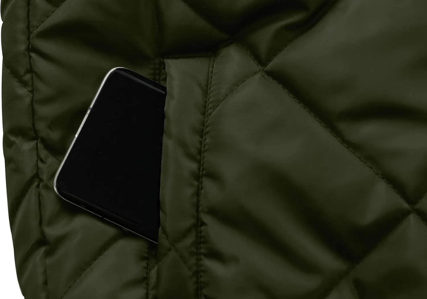 utcoco Mens Quilted Jacket Stand Collar Zip Up Casual Lightweight Down Jacket Winter Coat
