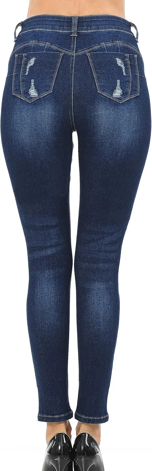 Wax Jean Denim Women's Juniors Push-Up High-Rise Skinny Jean in Fine Cotton Denim