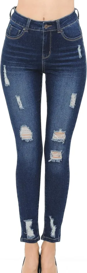 Wax Jean Denim Women's Juniors Push-Up High-Rise Skinny Jean in Fine Cotton Denim