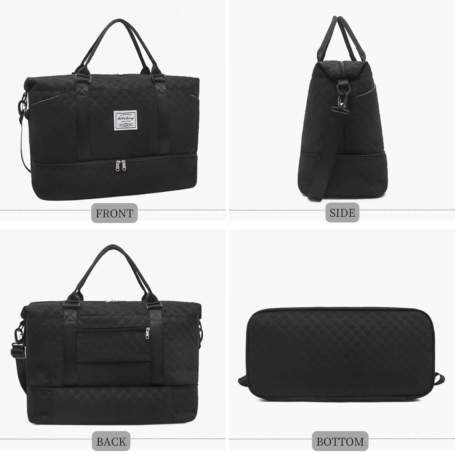 Weekender Bags for Women, Travel Duffel Bag with Shoe Compartment & Wet Pocket, Large Gym Sports Tote Bag, Maternity Hospital Overnight Bag with Toiletry Bag for Fitness, Work, Trips Pink