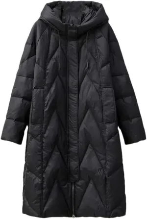 Winter Down Jacket For Women Fashion Loose Long Coat Hooded Puffer Parkas