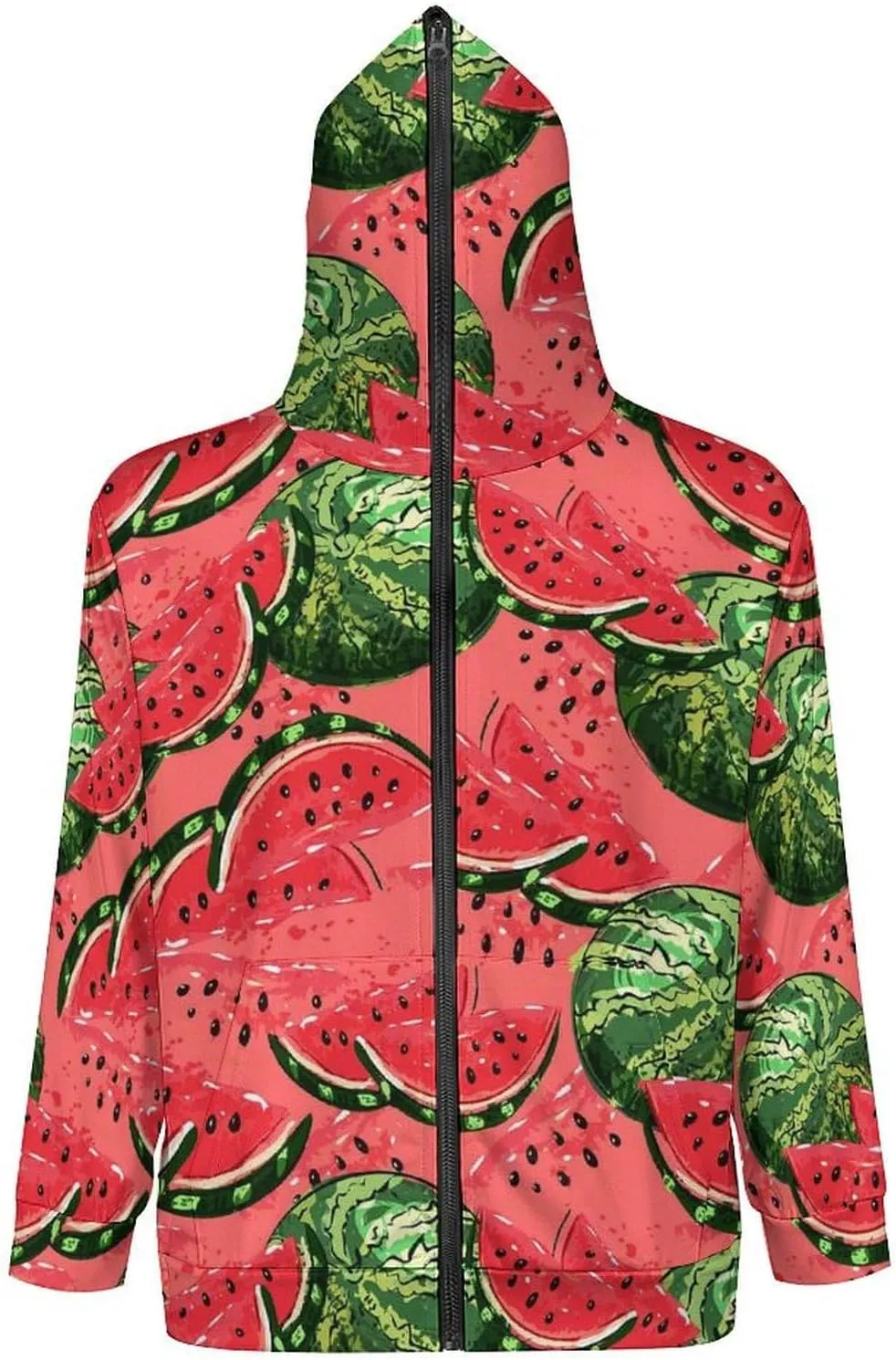 Witch Print Hoodies For Men Women Long Sleeve Casual Zip Up Hooded Sweatshirt Jacket Coat With Pocket