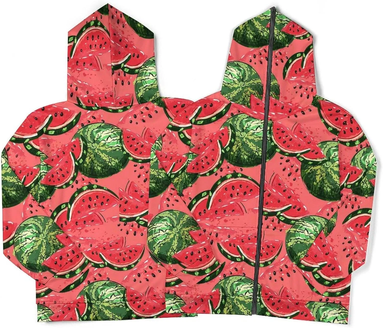 Witch Print Hoodies For Men Women Long Sleeve Casual Zip Up Hooded Sweatshirt Jacket Coat With Pocket