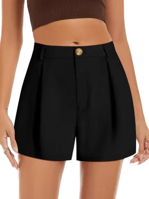 Wkior Shorts for Women Summer Elastic High Waisted Business Casual Work Shorts with Pockets