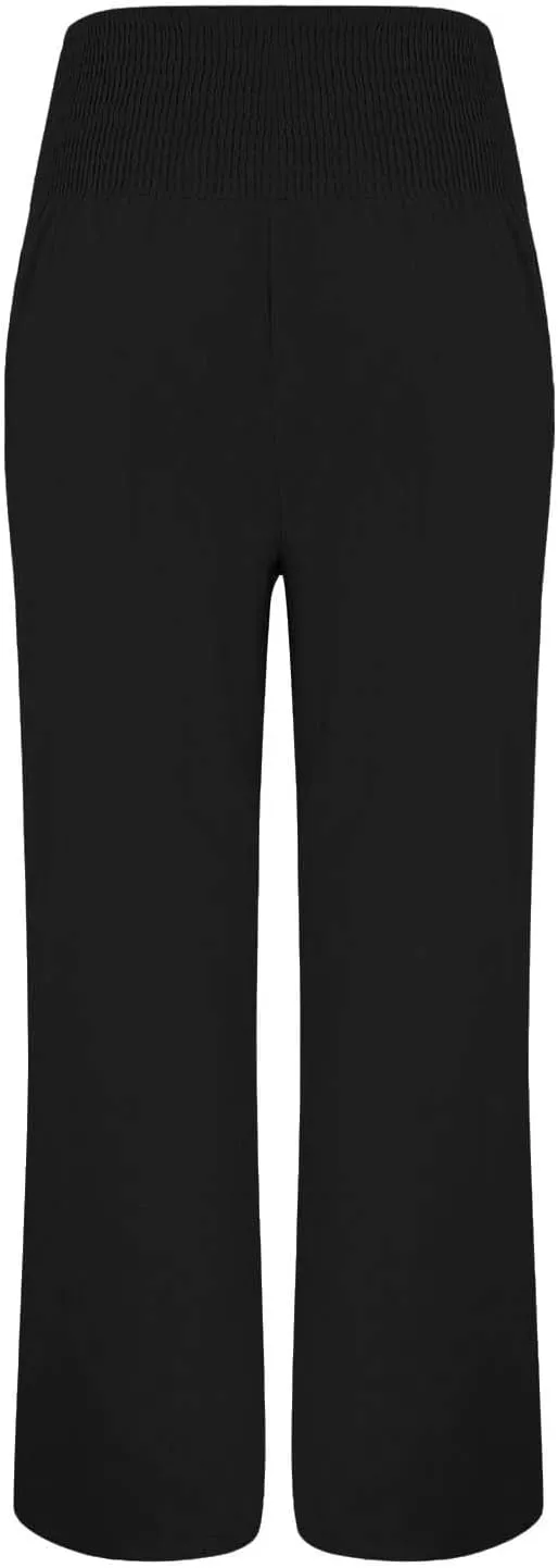 Women Beach Linen Pant Trendy Wide Leg Hawaiian Joggers Boho Flowy Trouser Office Work Relax Fit Palazzo Casual Pants