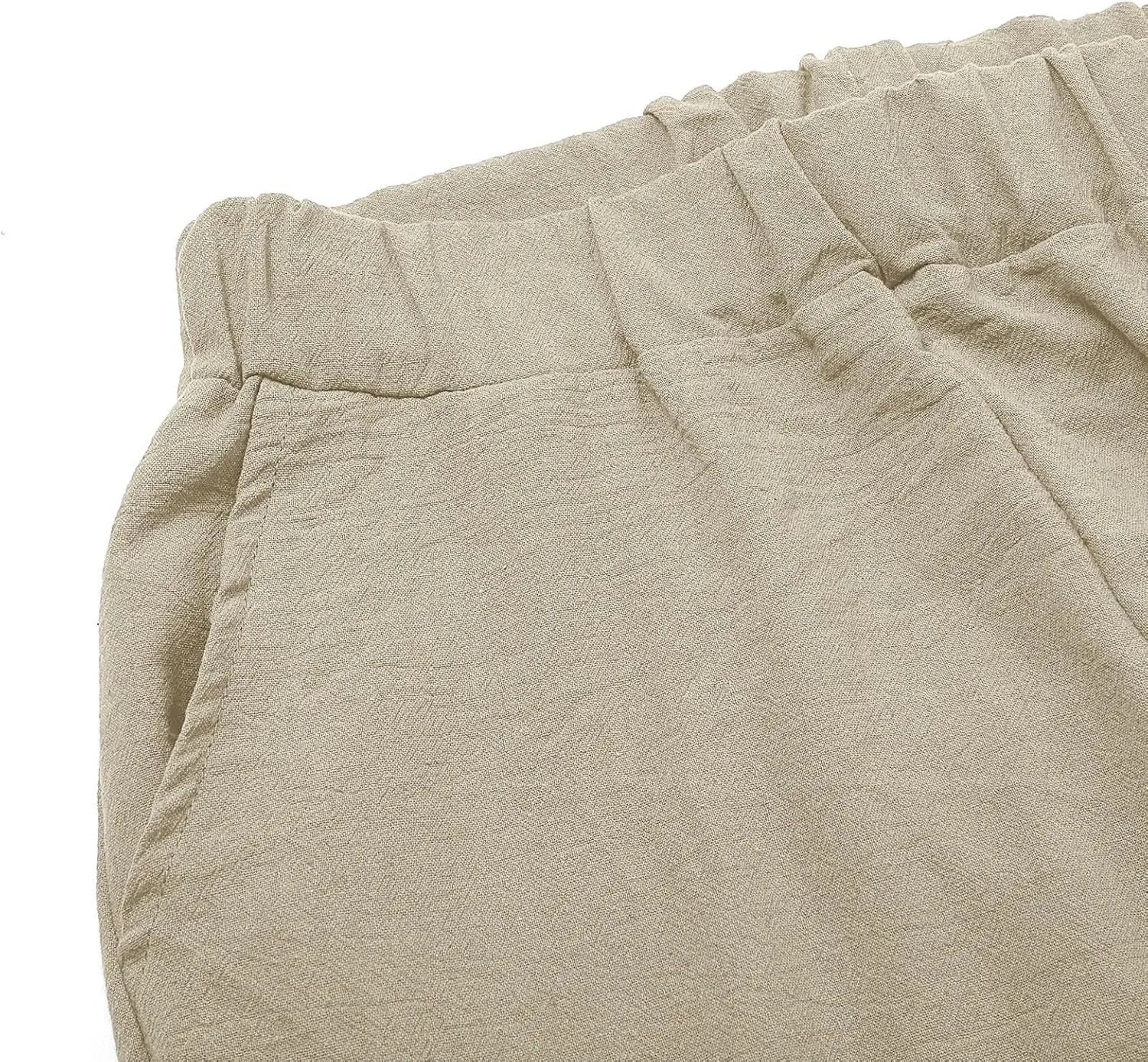 Women Casual Breathable Loose Fit Pants Trendy Summer Linen Trouser Plus Size Office Elegant Ankle-Length Casual Pant