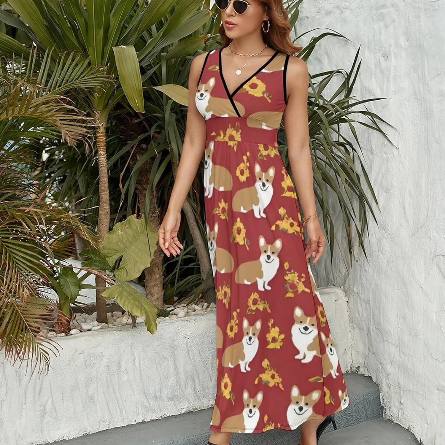 Women Girls Casual Flowy Long Dress for Party Holiday Beach