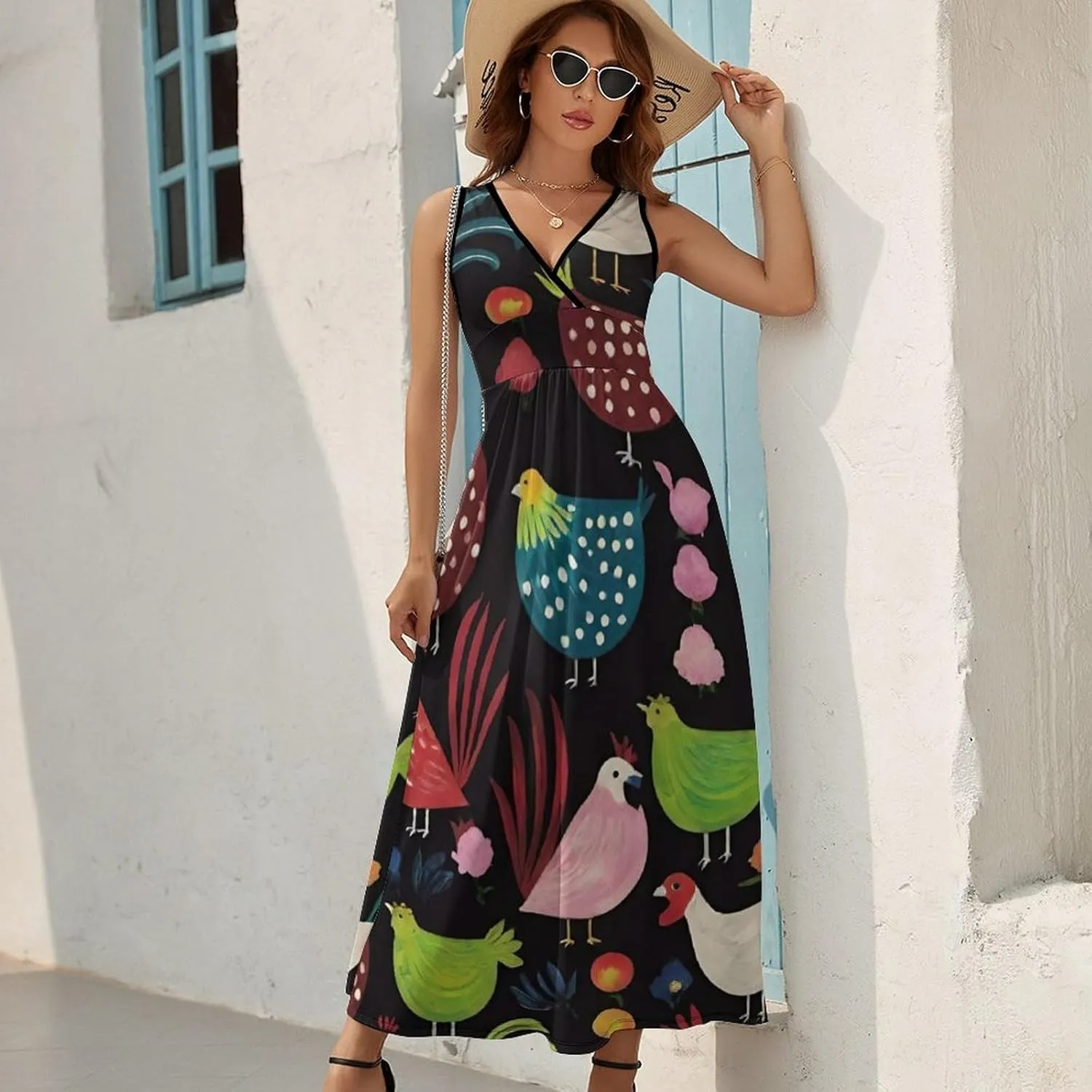 Women Girls Casual Flowy Long Dress for Party Holiday Beach