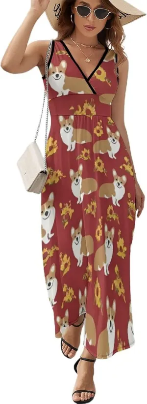 Women Girls Casual Flowy Long Dress for Party Holiday Beach