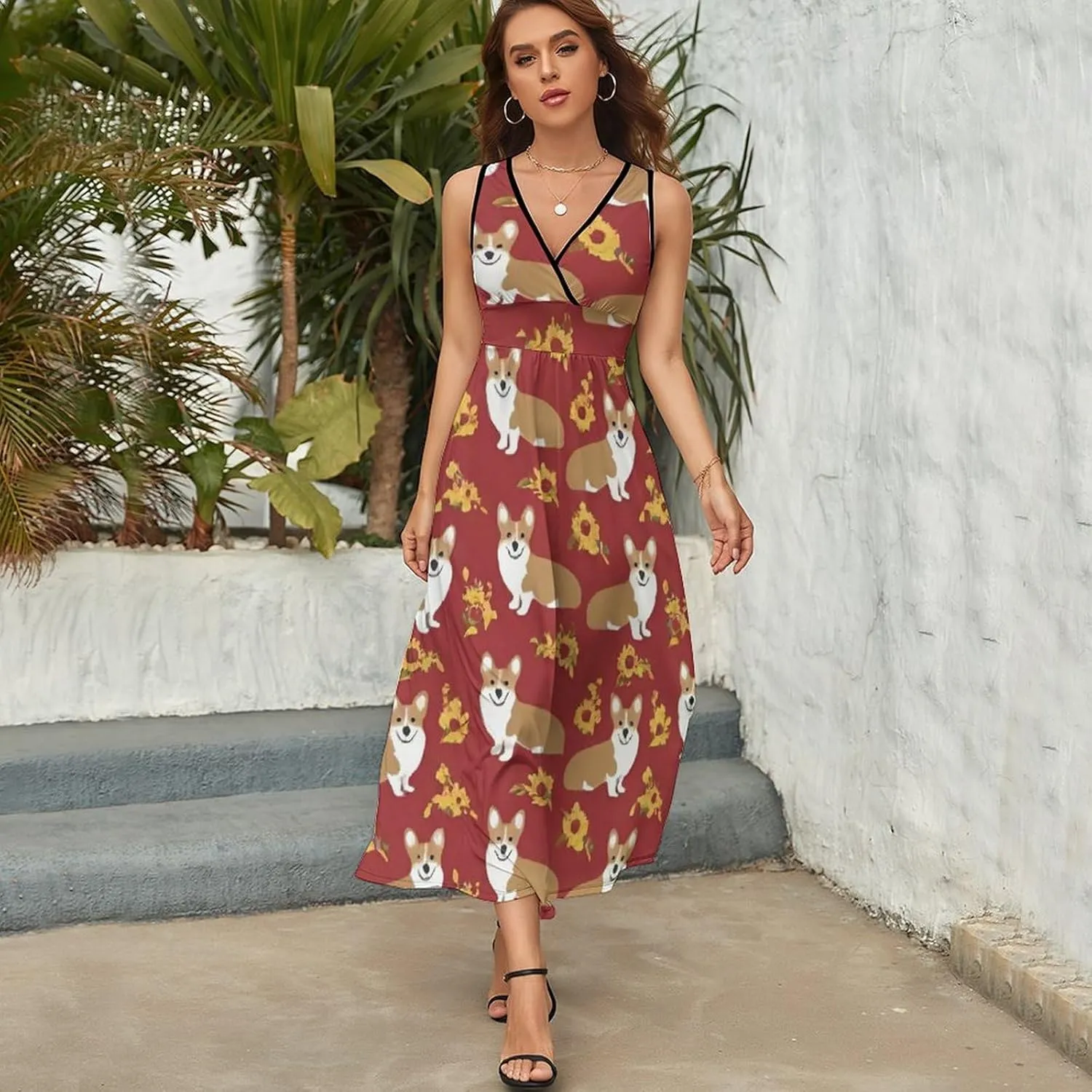Women Girls Casual Flowy Long Dress for Party Holiday Beach