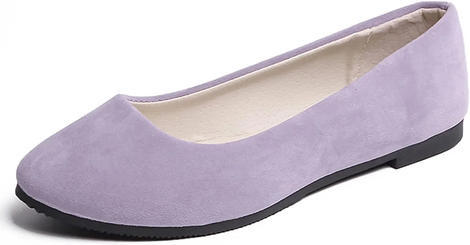 Women Girls Solid Big Size Slip On Flat Shallow Comfort Casual Single Shoes Shoes Casual Boots, 6.5