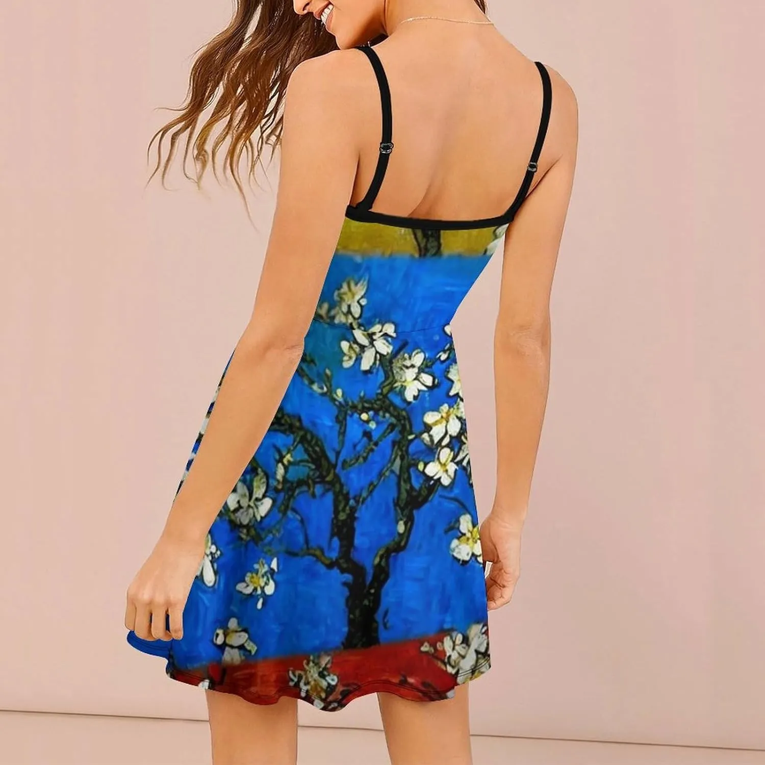 Women Girls Wrap Sleeveless Flared Midi Dress for Vacation Party Wedding