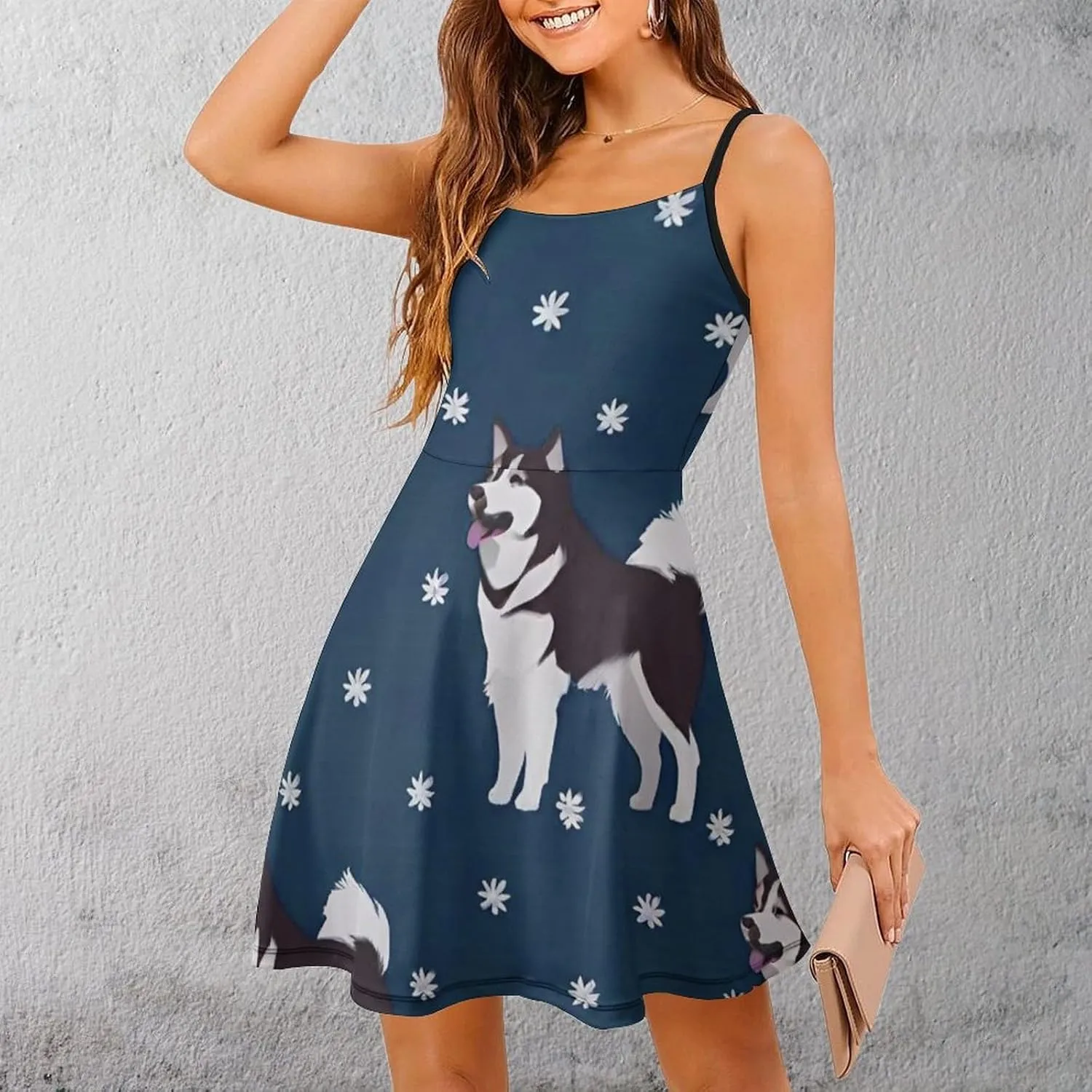 Women Girls Wrap Sleeveless Flared Midi Dress for Vacation Party Wedding