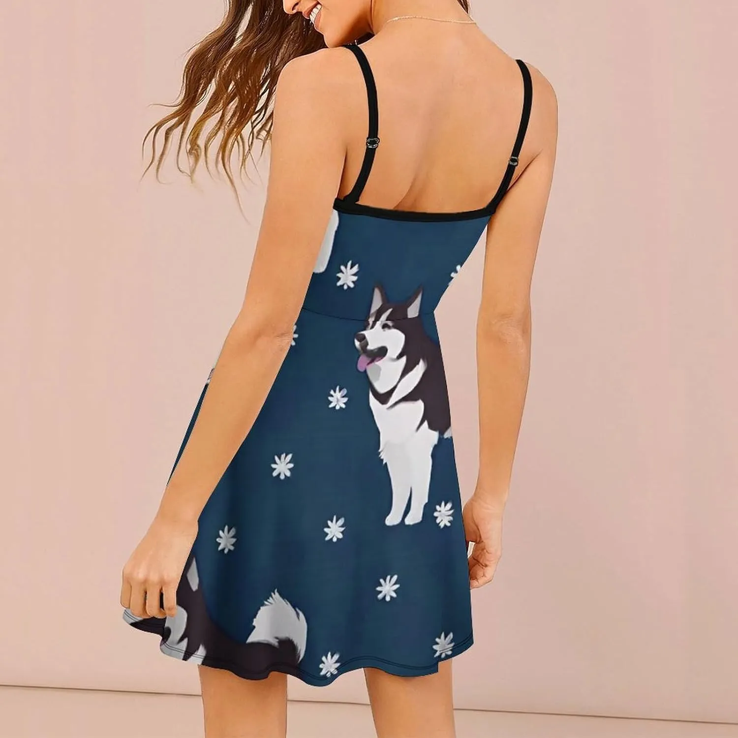 Women Girls Wrap Sleeveless Flared Midi Dress for Vacation Party Wedding