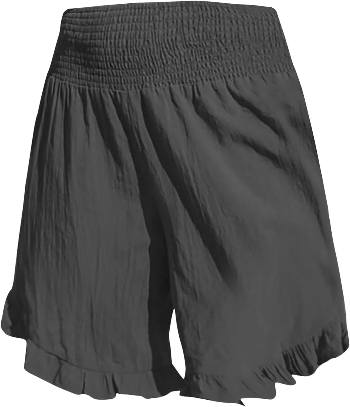 Women High Waisted Ruffle Hem Shorts Stylish Active Activities Loose Fit Casual Wear Pant Beach Boho Flowy Yoga Short