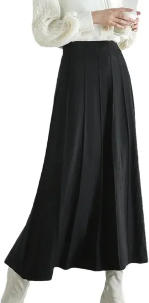 Women Knitted Skirts Summer Spring High Waist A-Line Long Skirt