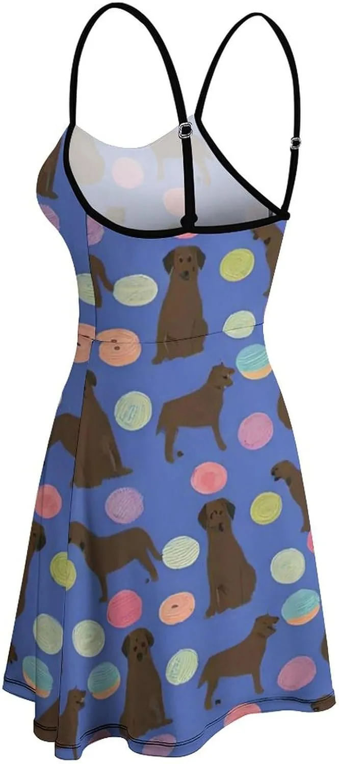 Women Ladies Casual Summer Flared Midi Dress for Vacation Party Wedding