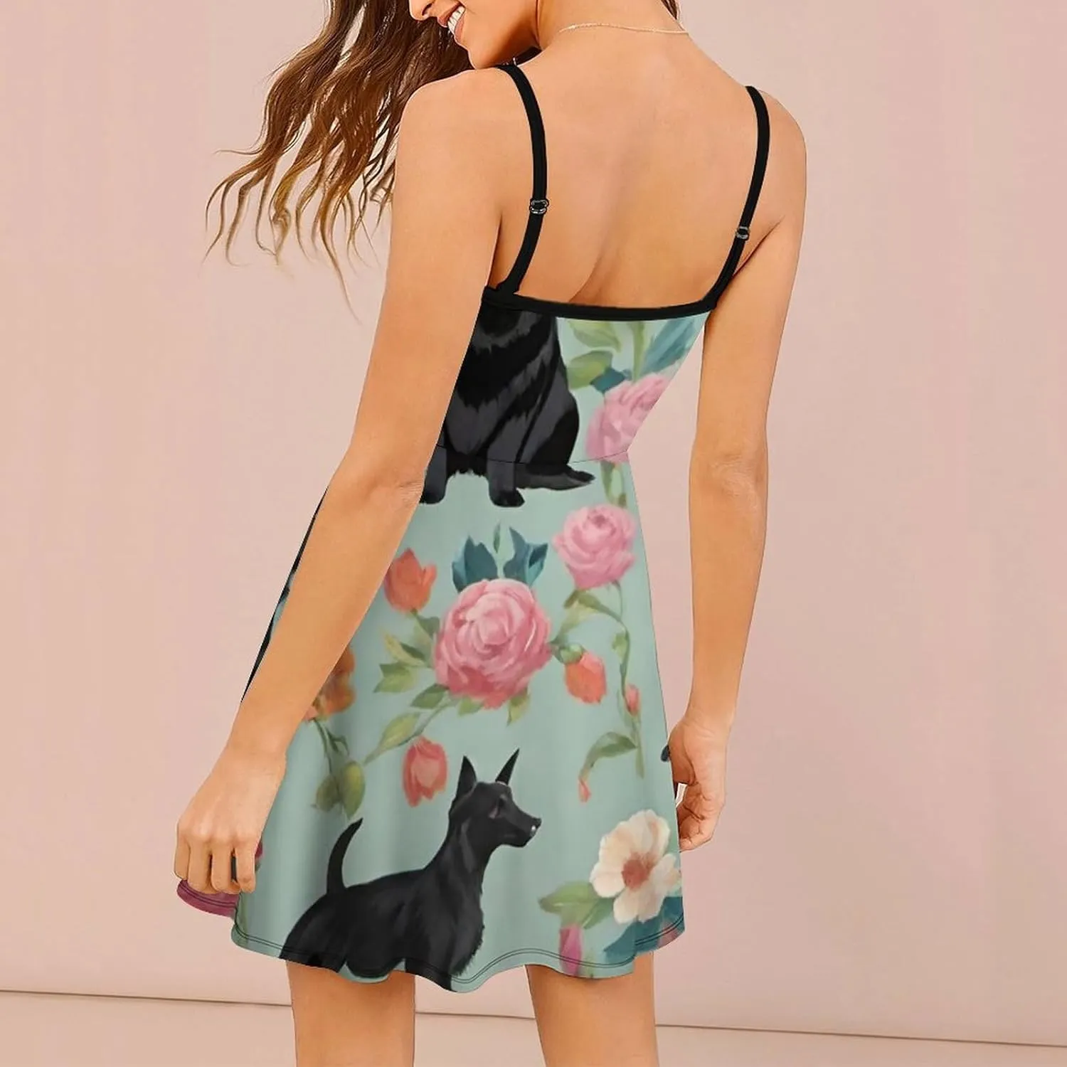 Women Ladies Casual Summer Flared Midi Dress for Vacation Party Wedding