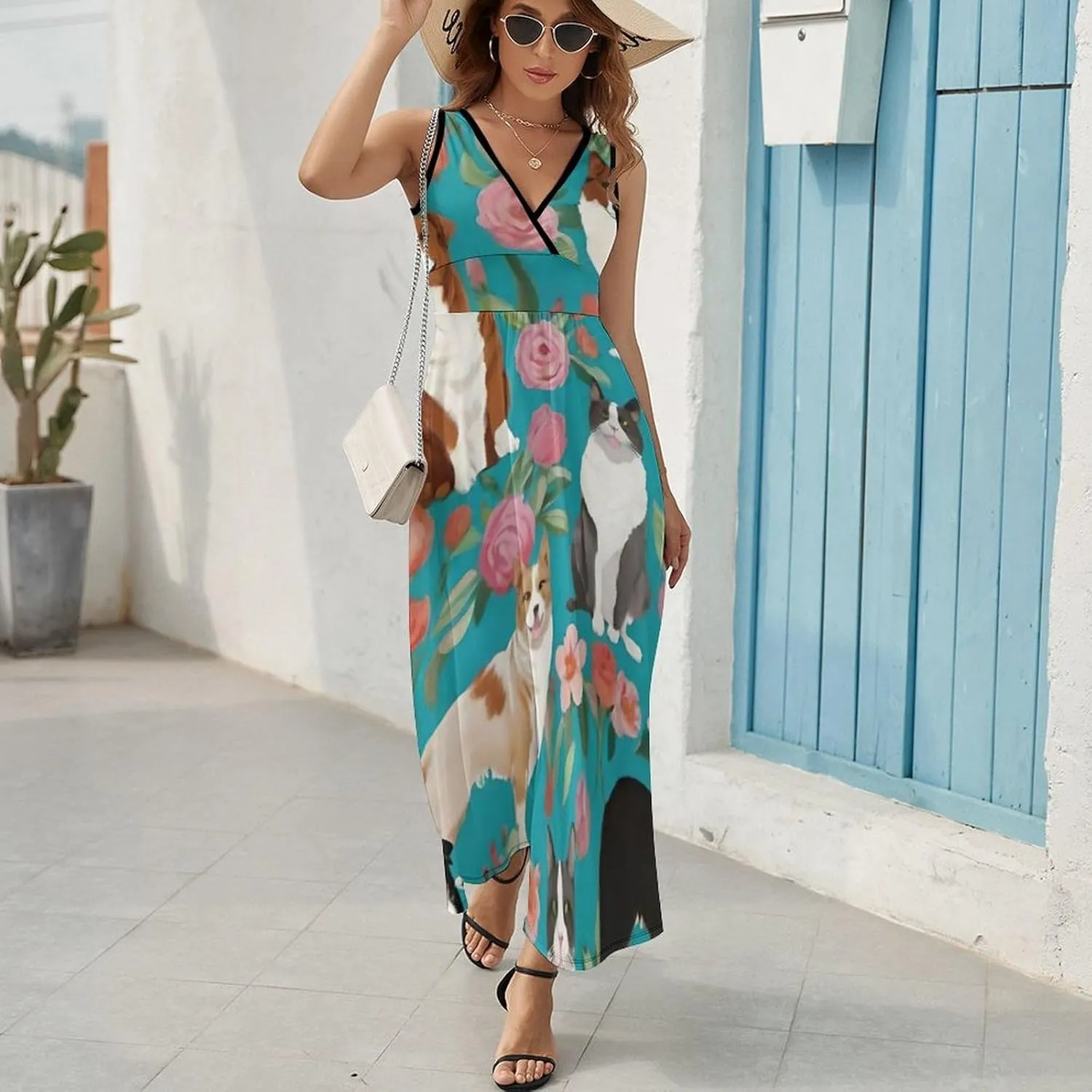 Women's Casual Swing Midi Sun Dress for Party Beach Date