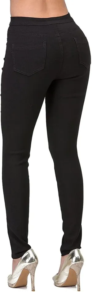 Womens Casual Tight Jeans Trendy Skinny High Waisted Slim Small Feet Denim Pants Work Office Business Lounge Trousers
