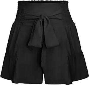 Women's Cute Skirts Ruffle Flowy Mini Skirts Comfy High Waist Flared Casual Beach Short Skirts Trendy Pleated Skirts