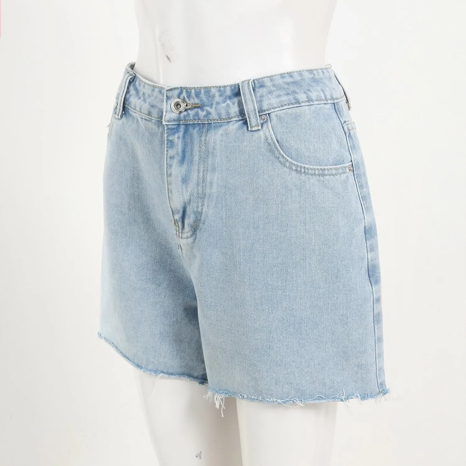 Women's Denim Shorts Summer Baggy High Waisted Flowy Wide Leg Buttons Pleated Casual Jean Short 2025 Fashion