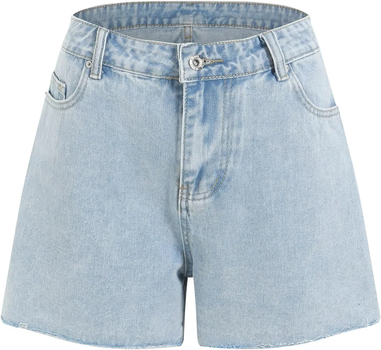 Women's Denim Shorts Summer Baggy High Waisted Flowy Wide Leg Buttons Pleated Casual Jean Short 2025 Fashion