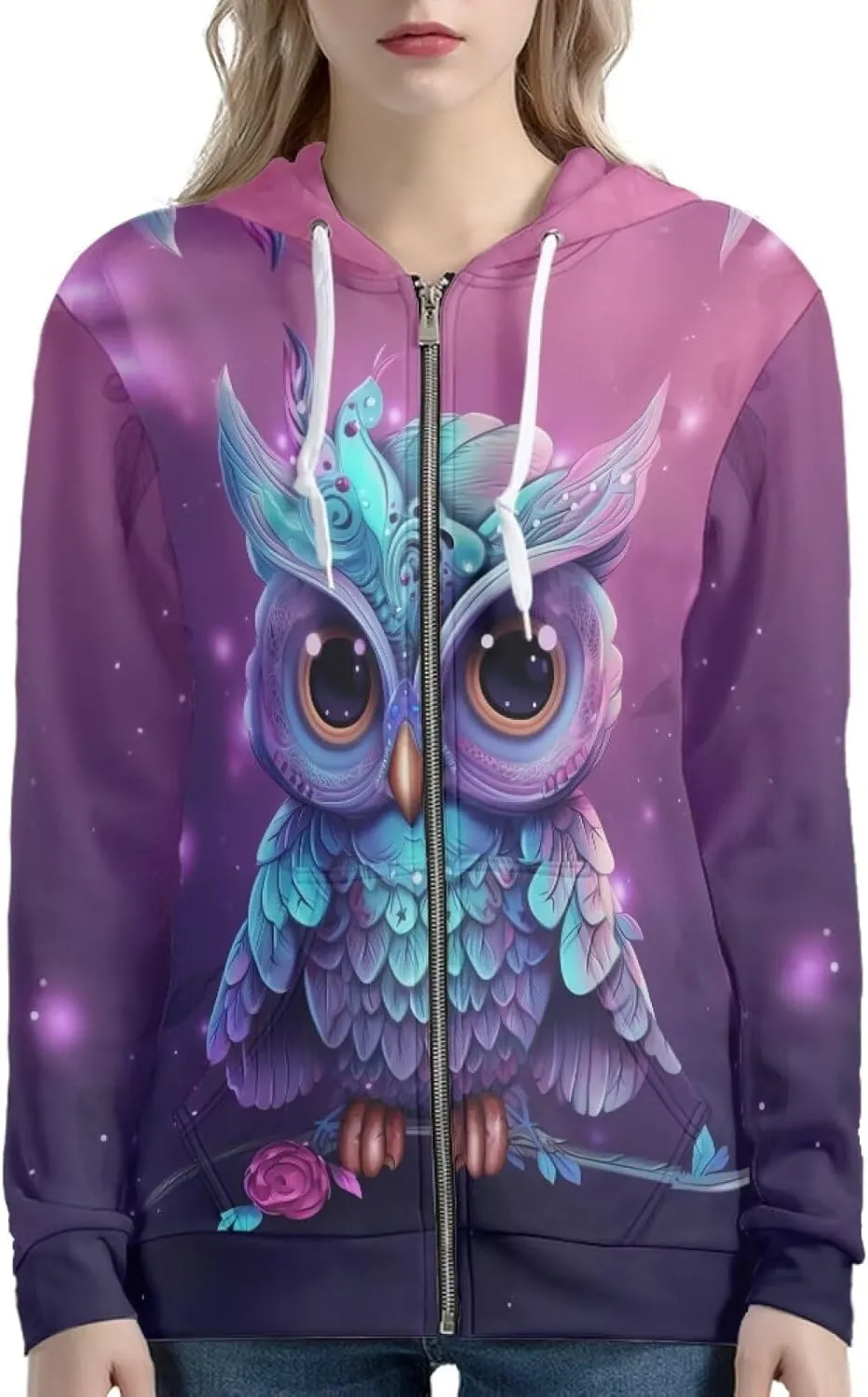 Women's Fashion Hoodies Sweatshirt Teen Girls Zip Up Jacket Long Sleeve Pullover Top XS-5XL