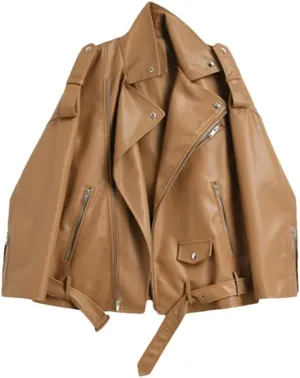 Womens Faux Leather Jackets Coats Solid Moto & Biker Style Zippers Outerwear