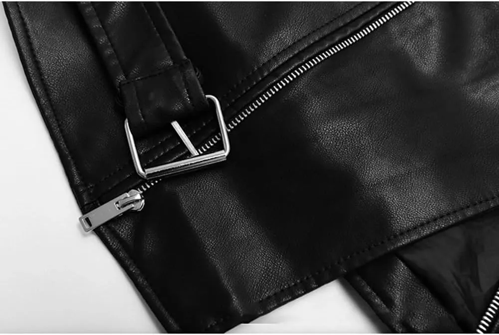 Womens Faux Leather Jackets Coats Solid Moto & Biker Style Zippers Outerwear