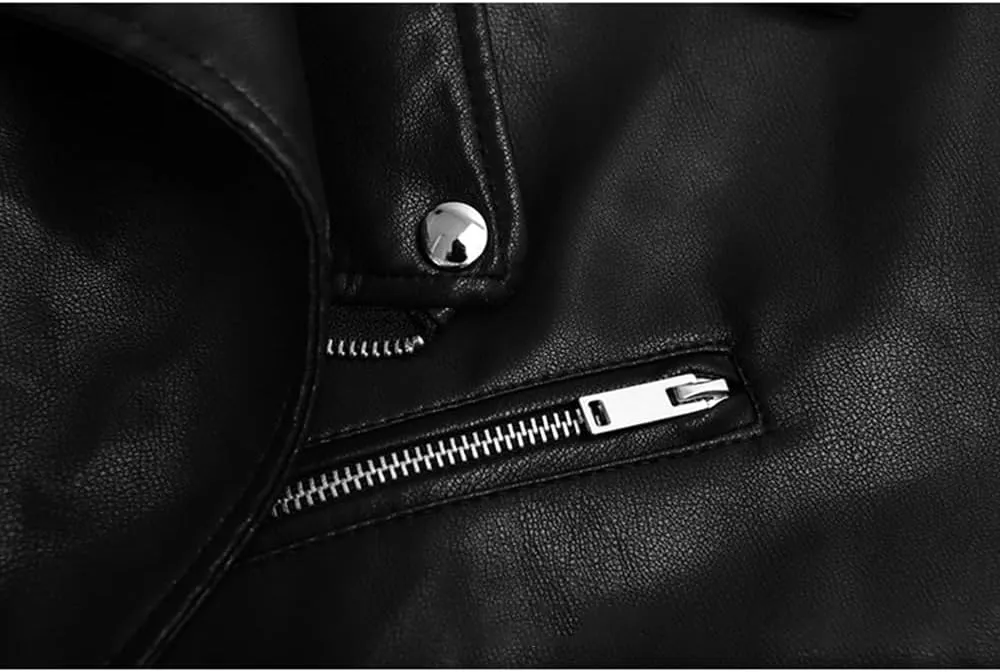 Womens Faux Leather Jackets Coats Solid Moto & Biker Style Zippers Outerwear