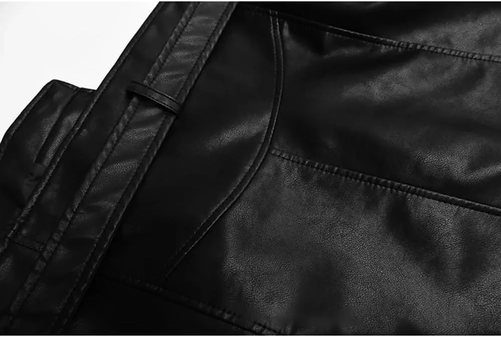 Womens Faux Leather Jackets Coats Solid Moto & Biker Style Zippers Outerwear