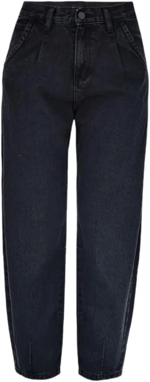 Women's High Waisted Jeans Baggy Metallic Glitter Straight Leg Ripped Denim Pants