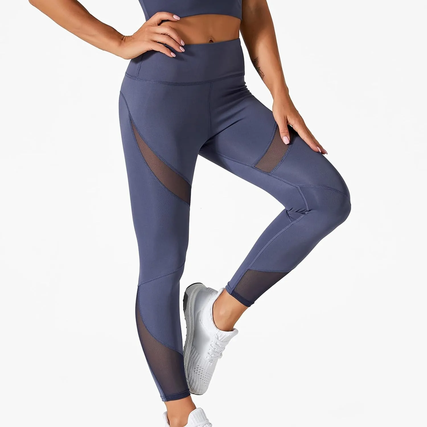 Women's Knit Breathable Yoga Pants Trendy Slim Tight Height Waist Gym Fitness Leggings Park Jogging Casual Sweatpants