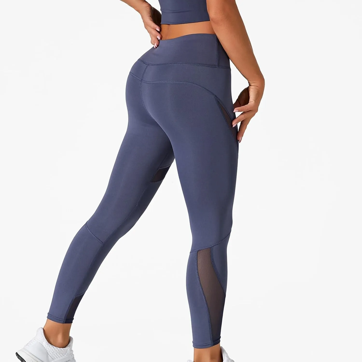 Women's Knit Breathable Yoga Pants Trendy Slim Tight Height Waist Gym Fitness Leggings Park Jogging Casual Sweatpants