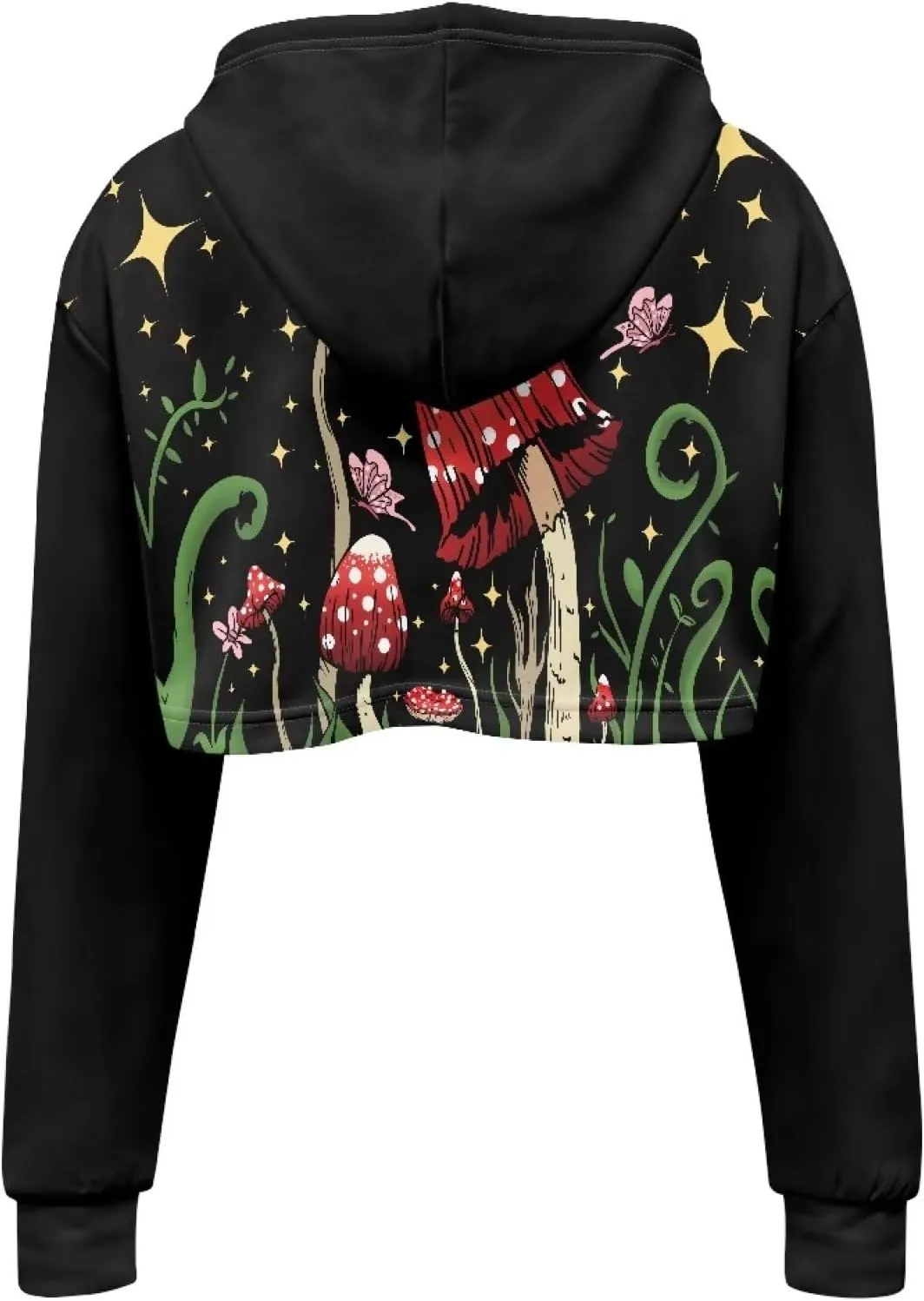 Womens Long Sleeve Crop Top Hoodies Drawstring Crop Top Sweatshirts for Teen Girls