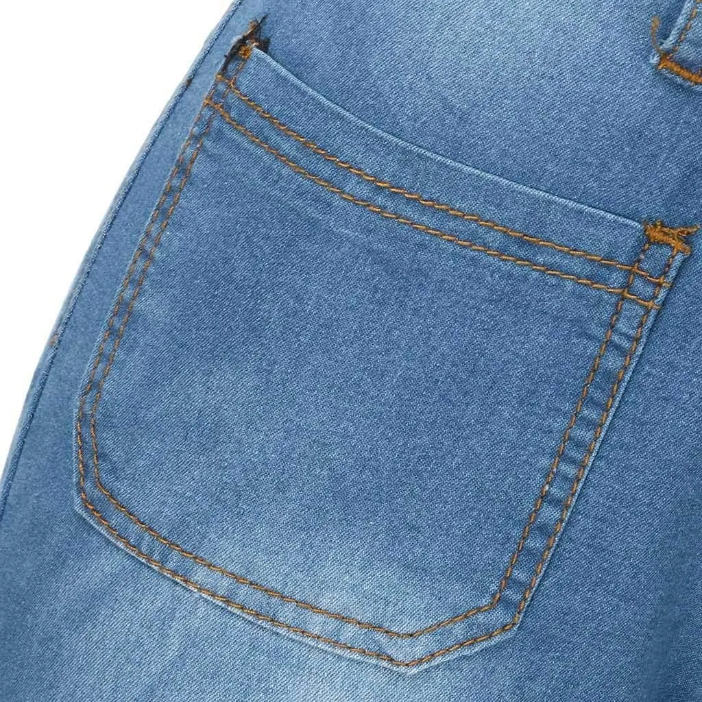 Womens Mid Waist Bell Jeans Trendy Straight Wide Leg Gradient Flare Denim Pants Front Button Slim Work Casual Trouser