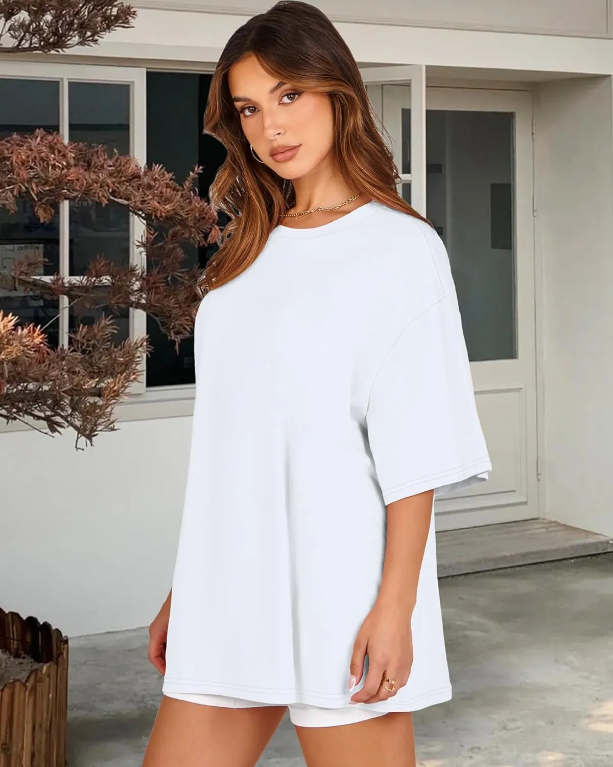 Womens Oversized Tshirt Graphic Tees Crew Neck Summer Short Sleeve Loose Fit Tops
