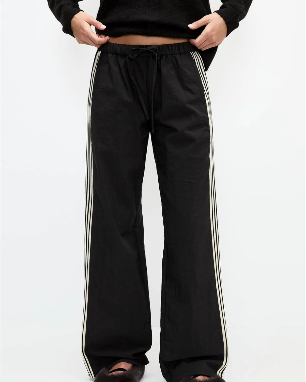 Women's Parachute Pants Casual Loose Elastic Waist Casual Y2K Jogger Outing Sweatpants Streetwear