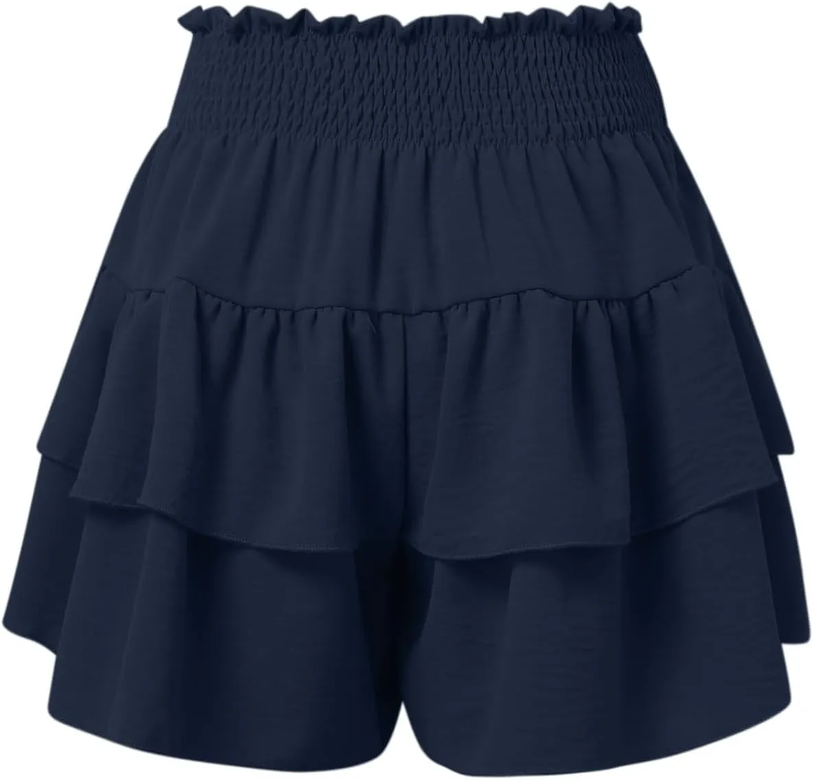 Women's Ruffle Flowy Mini Skirts High Waisted Cute Short Skirts Casual Layered Pleated Skirts Weekend Dating Outfit