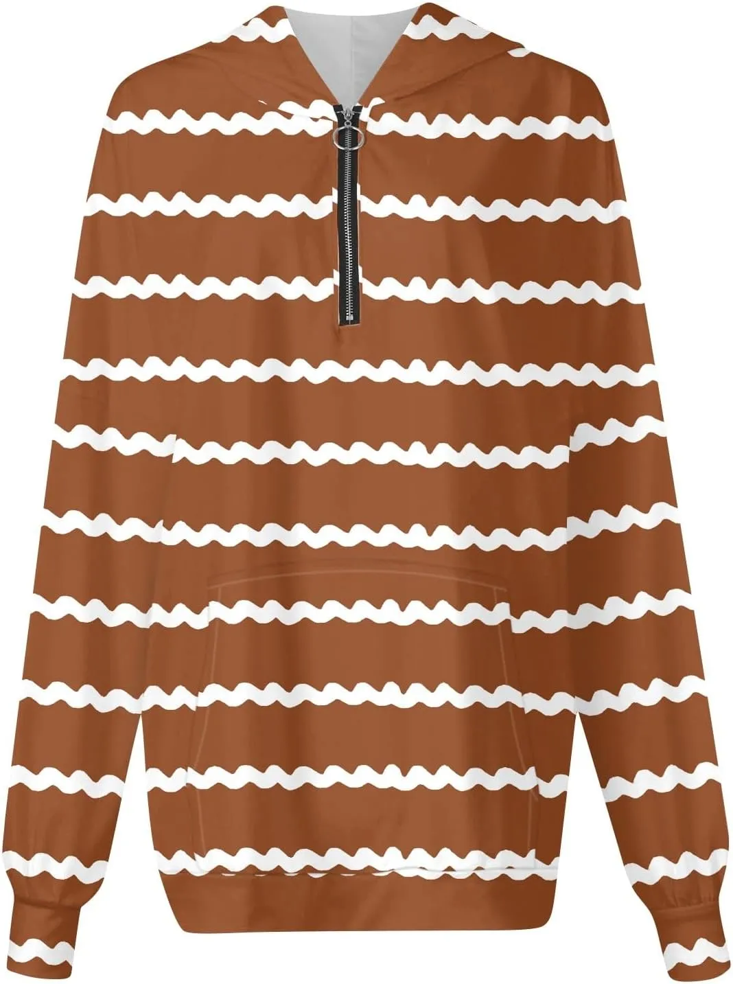 Womens Shirts Casual Quarter Zip Hoodie Pullover Striped Sweaters Trendy Long Sleeve Knitted Sweatshirt Casual Sweater Tops