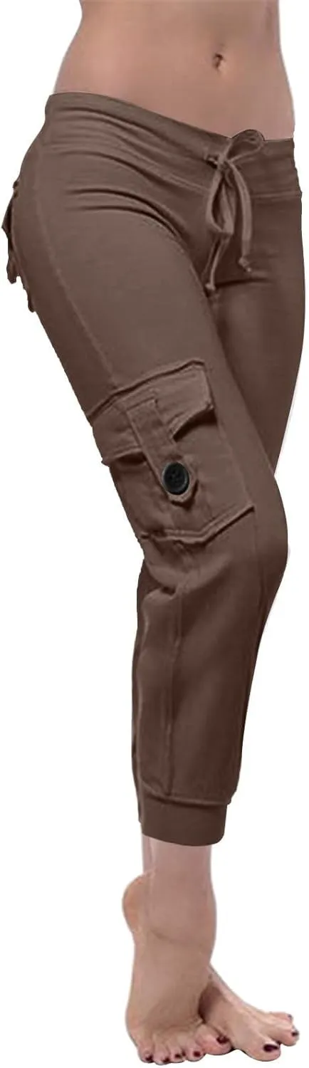 Women's Stretch High Waist Yoga Pant Trendy Daily Home Lounge Gym Fitness Sweatpants Office Work Dress Casual Trouser