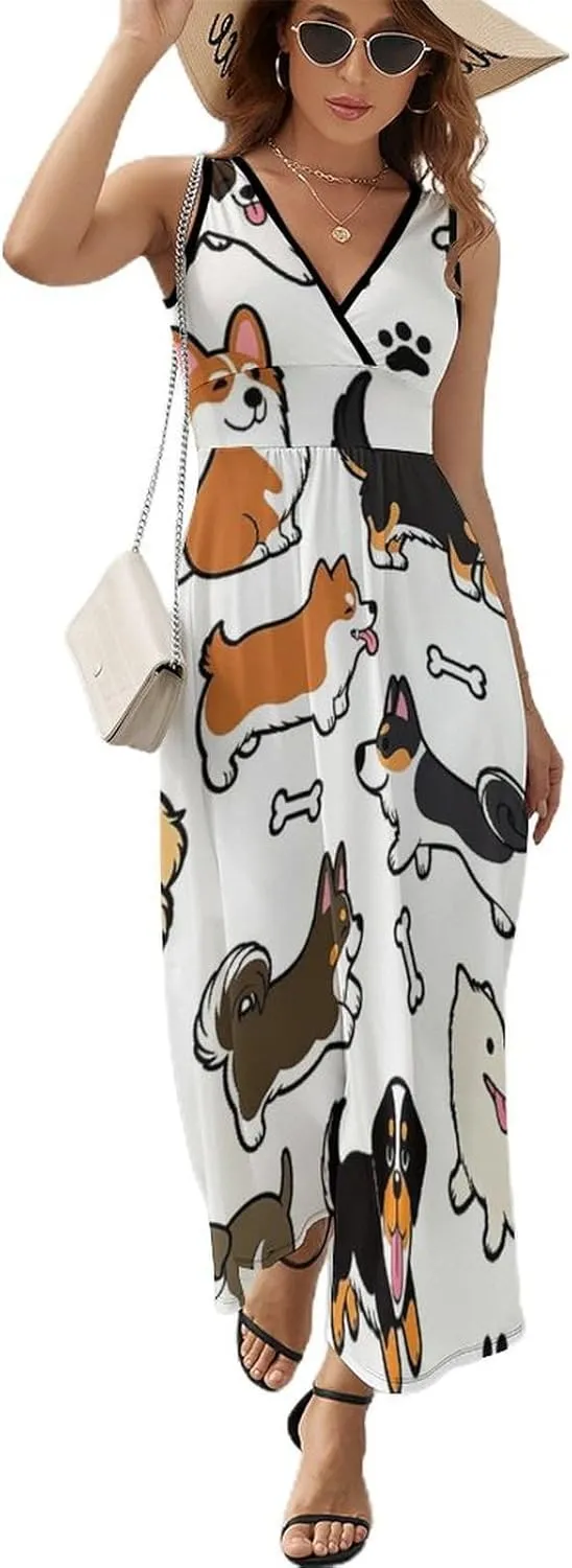 Women's Summer Casual Flowy Long Dress for Vacation Party Wedding