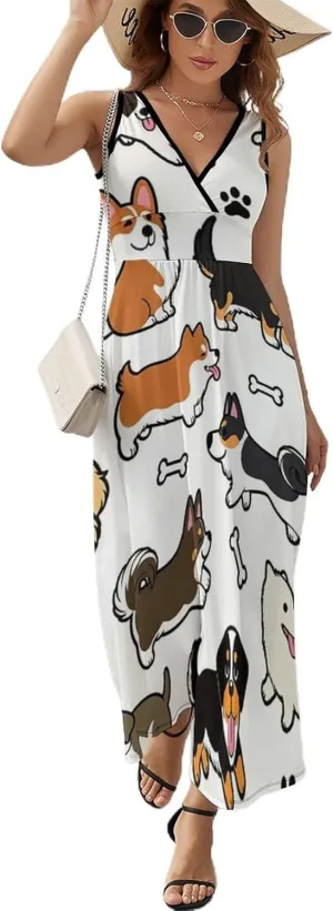 Women's Summer Casual Flowy Long Dress for Vacation Party Wedding