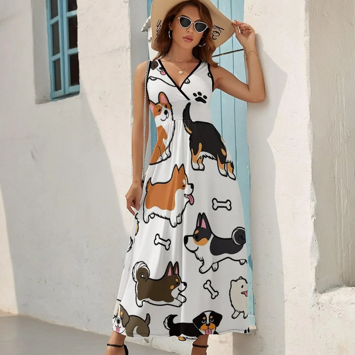 Women's Summer Casual Flowy Long Dress for Vacation Party Wedding