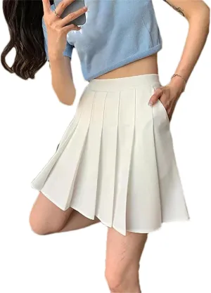 Women's Summer Casual Skirt  High Waist Mini Pleated Skirt Lightweight Golf Skirt