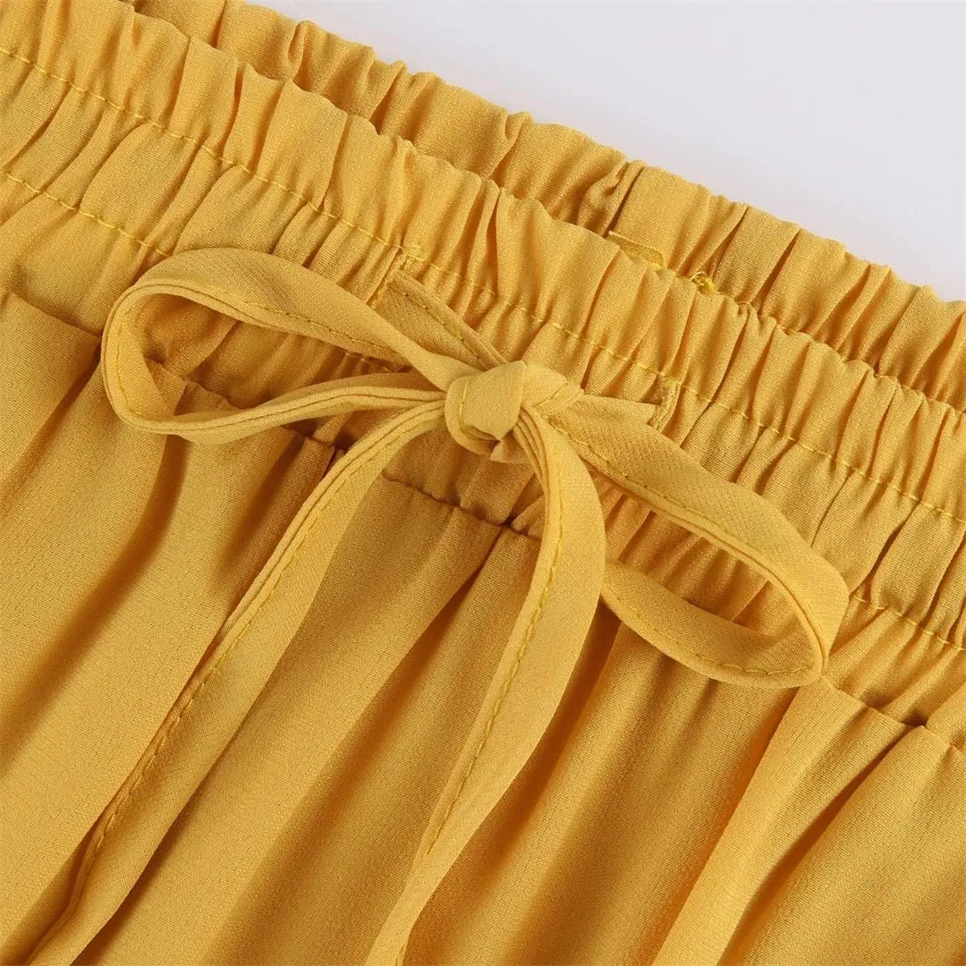 Women's Summer High Waist Elastic A-Line Long Skirt Solid Color Casual Long Skirt