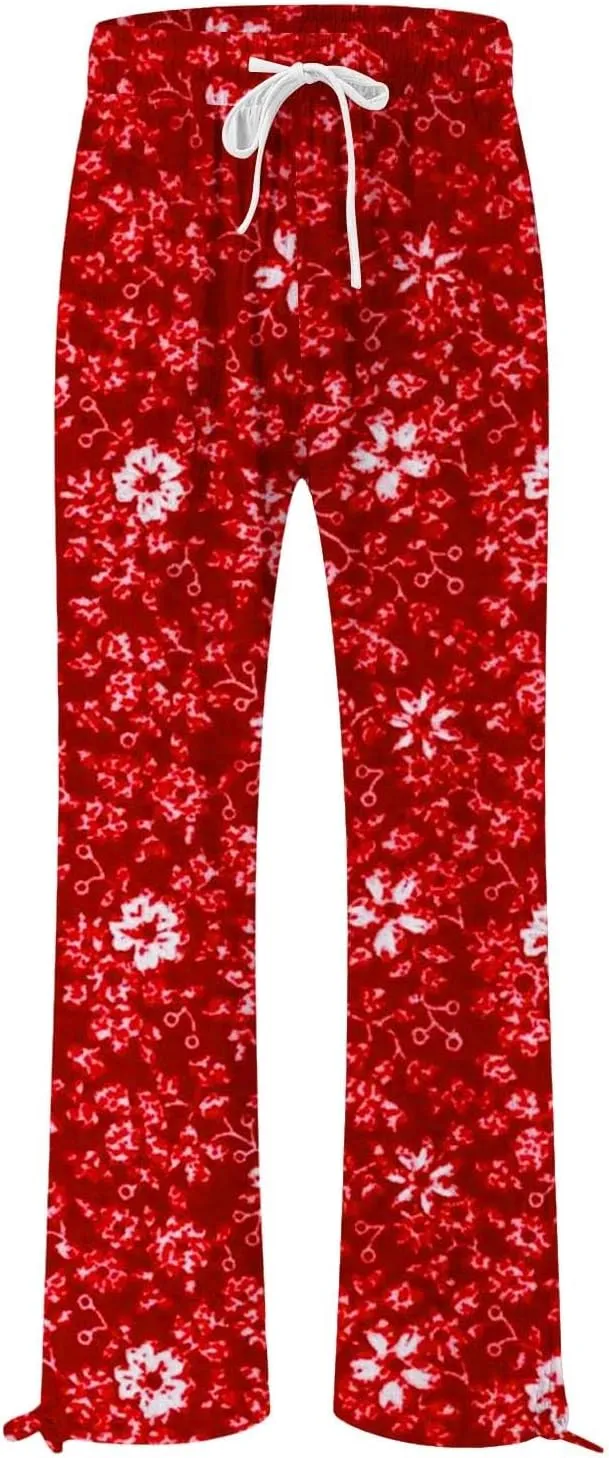 Womens Tie Dye Palazzo Pants Stylish Summer Vacation Beach Boho Flowy Casual Trouser Wide-Leg Stretchy Waistband Pant