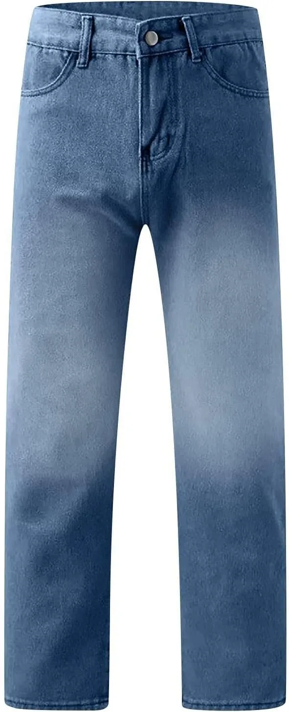 Womens Wide Leg Flare Jeans Fashion Washed High Waisted Denim Bottom Pants Daily Work Office Casual Bell Bottom Jeans