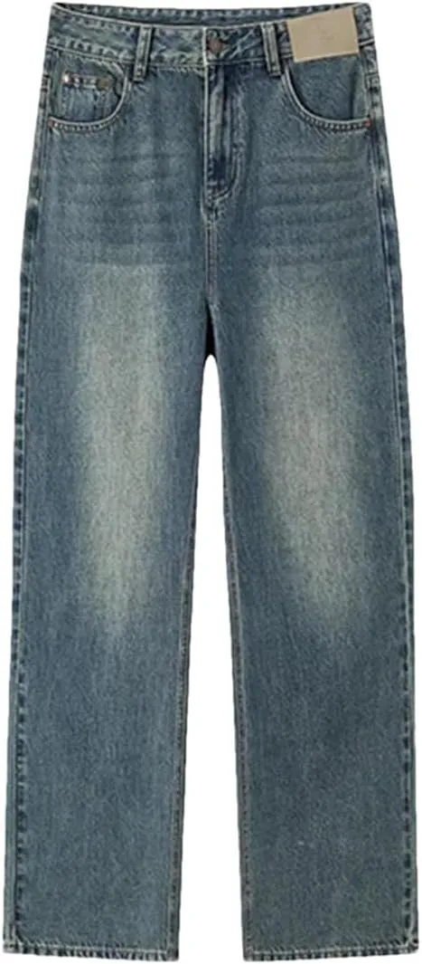 Womens Wide Leg High Waisted Jeans Boyfriend Flare Stretch Vintage Trendy Slimming Long Trousers